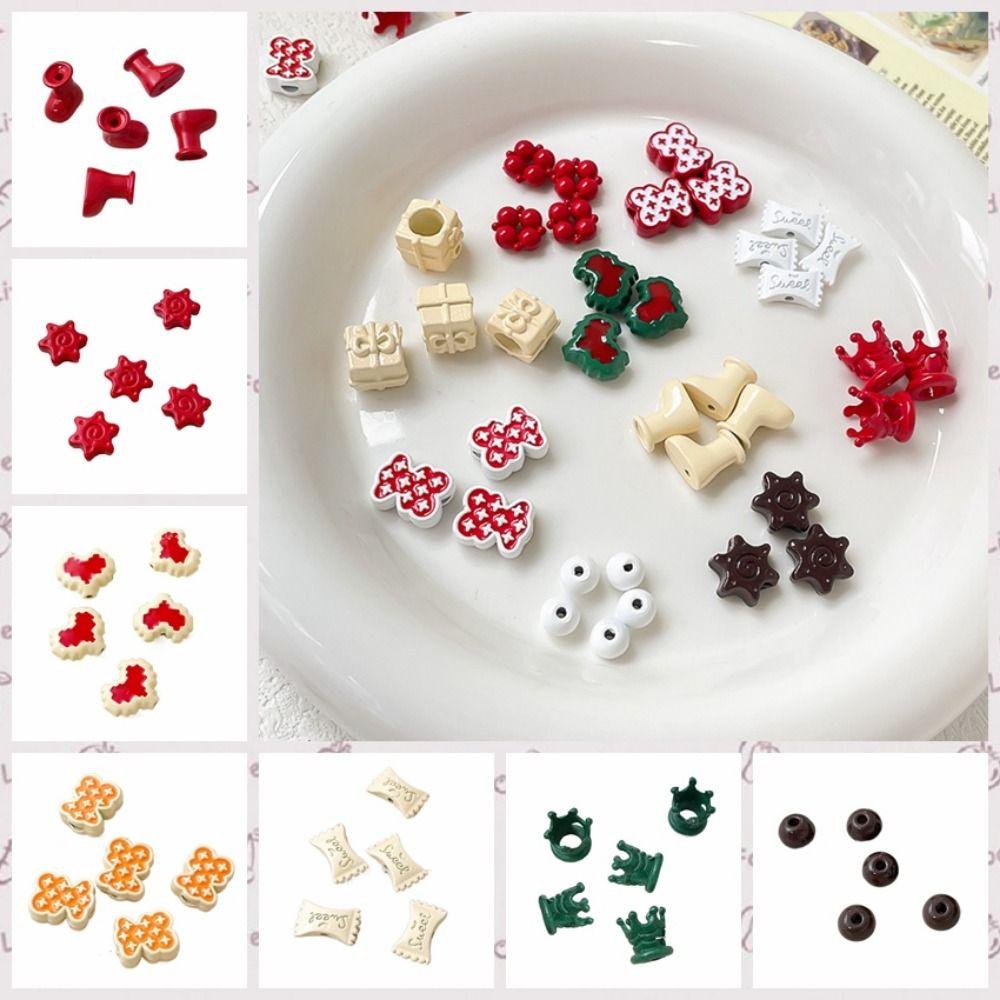 

5pcs/set Decroative Christmas Gift Box Beads Mini Christmas Pendant Charms DIY Bracelet