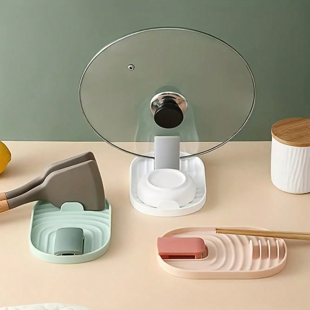 1 pezzo Spatola/Porta cucchiaio Pieghevole in Plastica, Porta Coperchio Pentola, Scaffale Porta Stoviglie, Organizer da Cucina, Accessori da Cucina, Utensili da Cucina