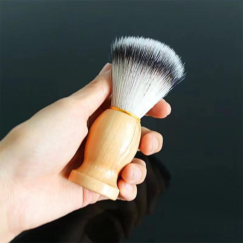 Men's Wooden Beard Grooming Brush - Solid Wood Shaving & Cleaning Tool