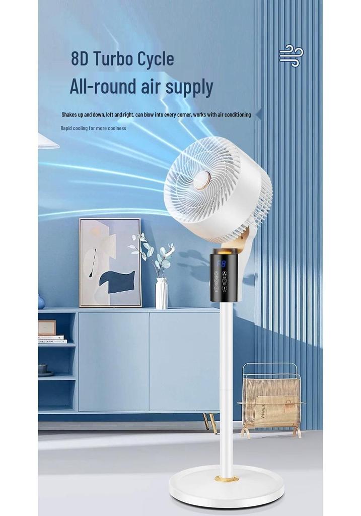 Smart Voice-Controlled Air Circulator Fan - High-Power Vertical Floor Fan with Remote Control
