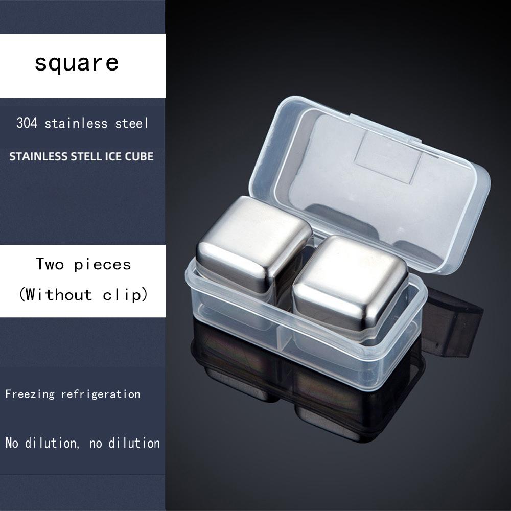 Stainless Steel Ice Cubes With Clip Reusable Chilling Stones Whiskey Cool Drink Freezer Gel Wine Tools Sumer Great Gift