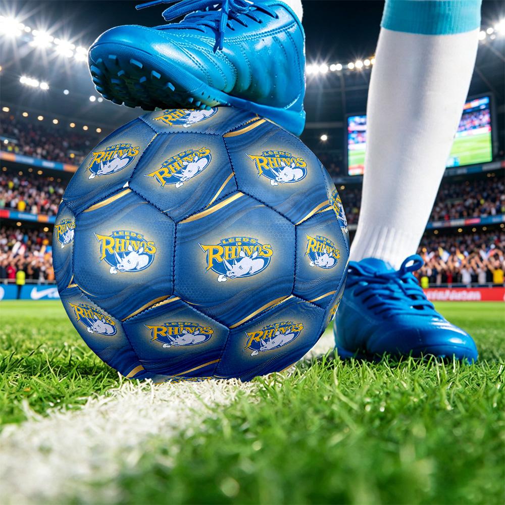Leeds Rhinos Size 5 Sports Training Ball Shock Absorbing Durable Ball For Match Daily Practice Outdoor Activities