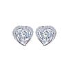 Premium Daily Versatile Jewelry Sterling Silver Femininity Heart-Shaped Earrings Zircon Love Earrings
