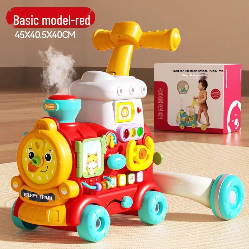 Baby Walker Stroller: Multi-functional Ride-On Steam Train Educational Toy