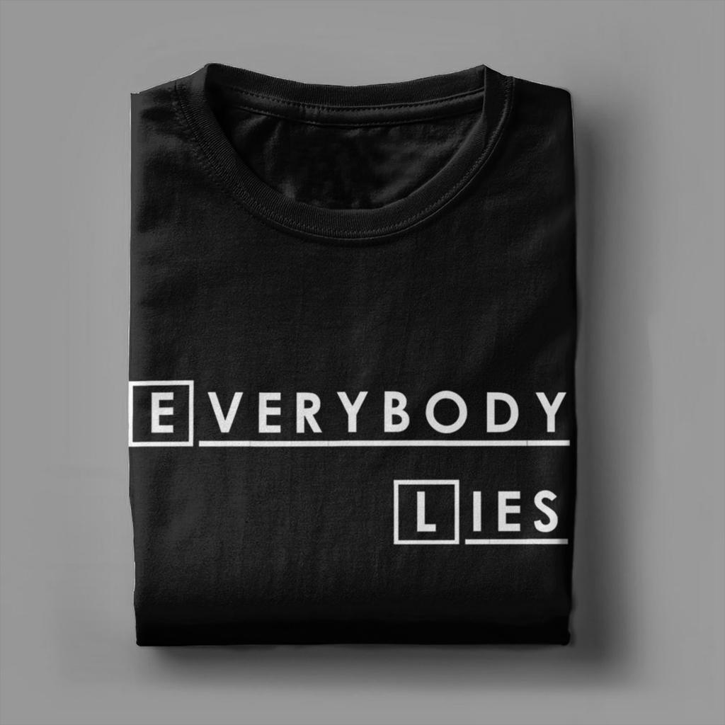 Dr. House. Everybody Lies T-Shirt Herren 100% Baumwolle Fantastische T-Shirts O-Ausschnitt Dr. Gregory T-Shirt Kurzarm Tops Sommer