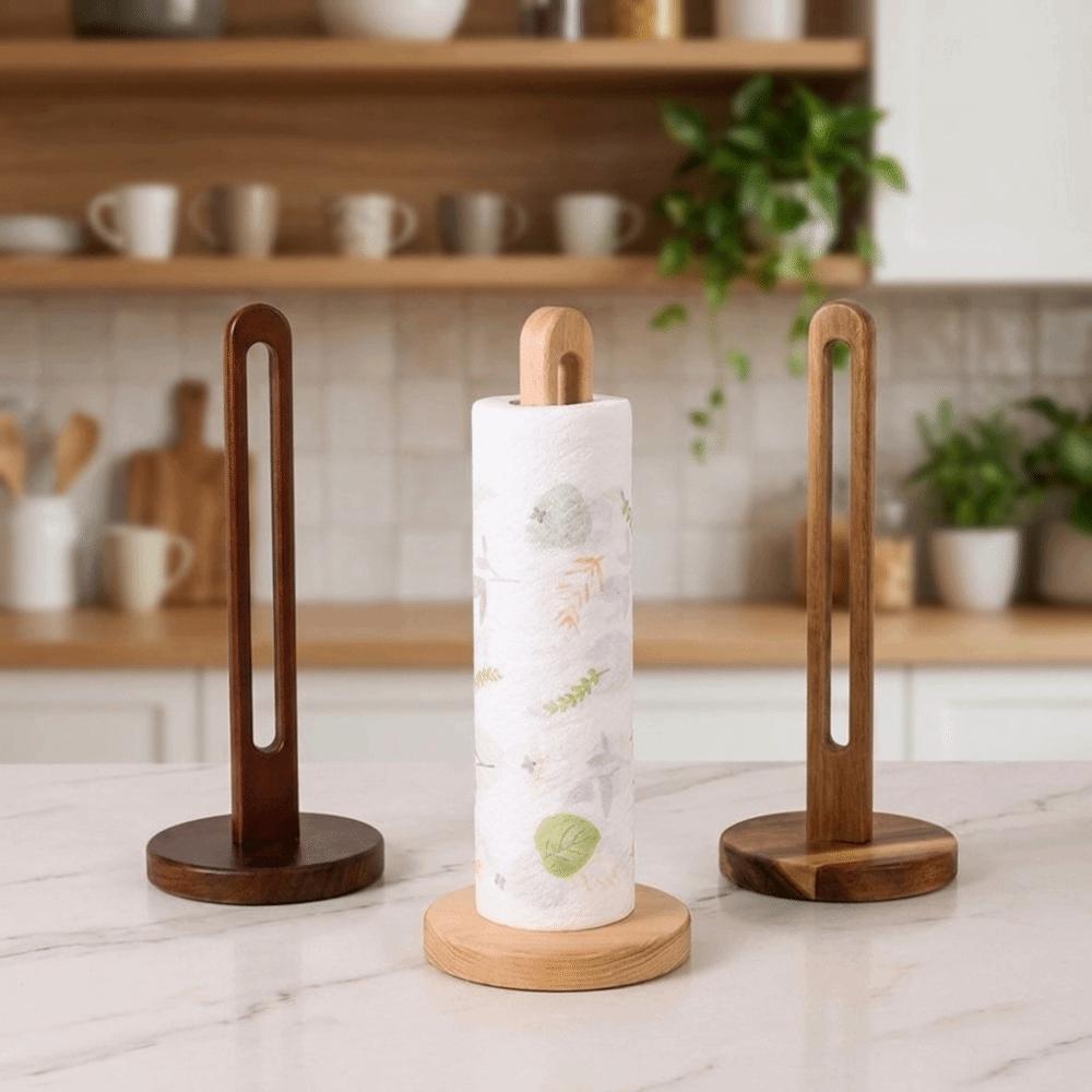 Moisture-proof Wooden Paper Towel Holder Non-Slip Roll Paper Holder  Dining Table