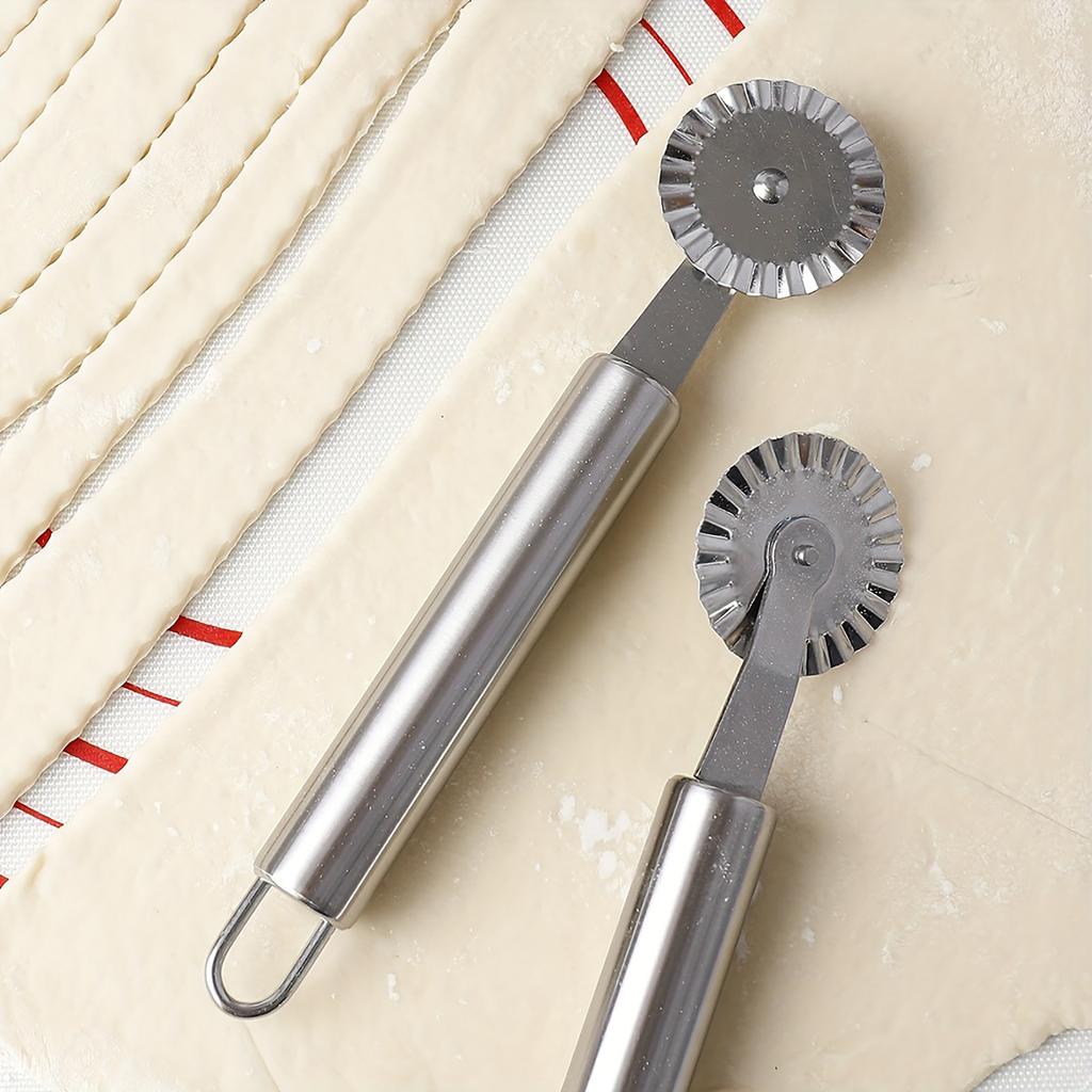 Stainless Steel Pizza Lattice Roller Dough Cutter Baking Mesh Cutting Tool