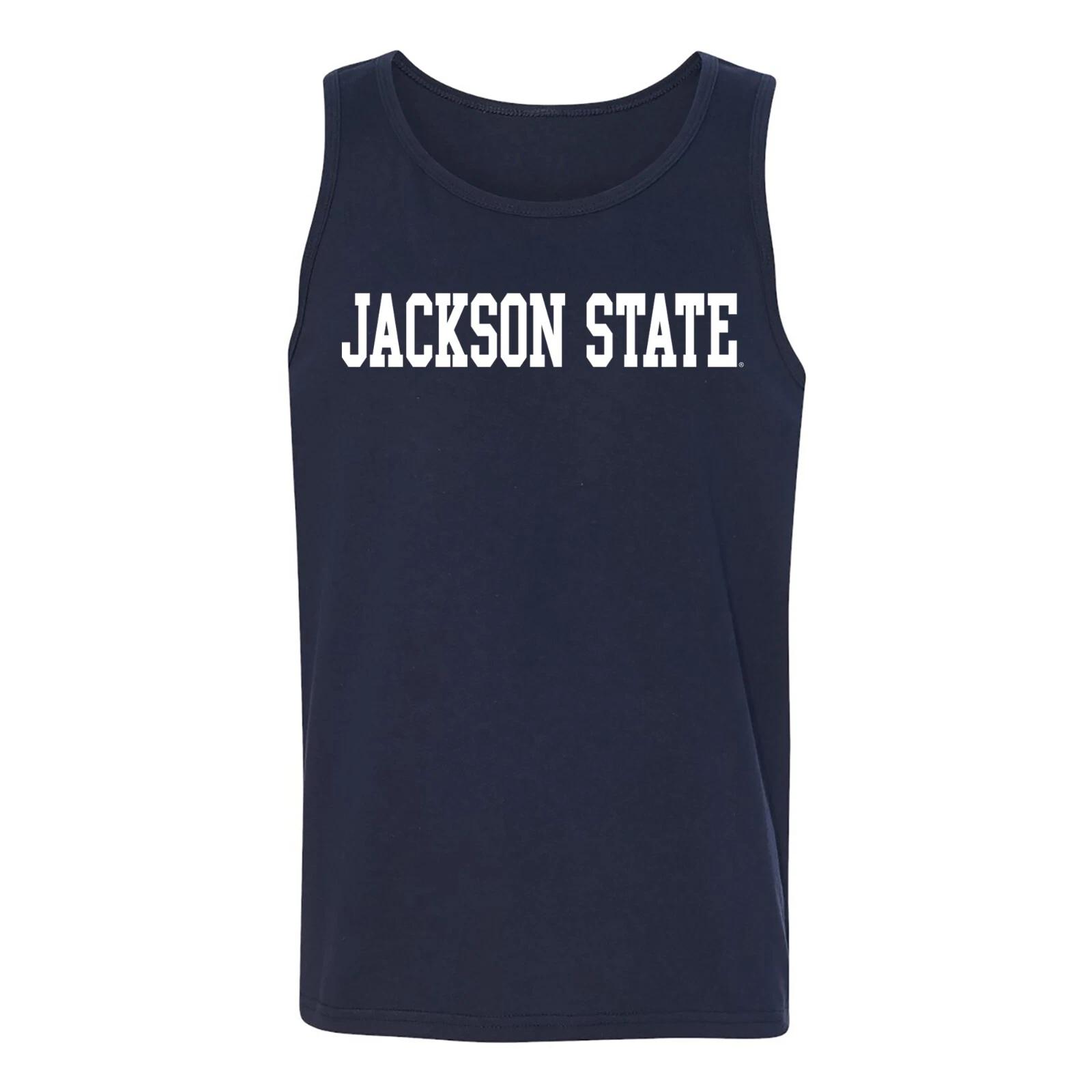 Jackson State Tigers Basic Block - NCAA University Tank Top - Navy L