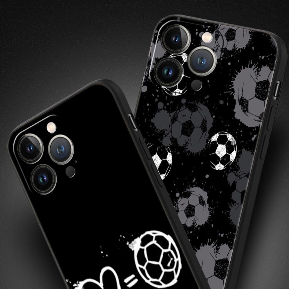 Phone Case For iPhone 17 16e 15 14 13 12 11 Pro Max SE 7 8 Plus Shell iPhone 16 Soft TPU Cover Soccer Heartbeat