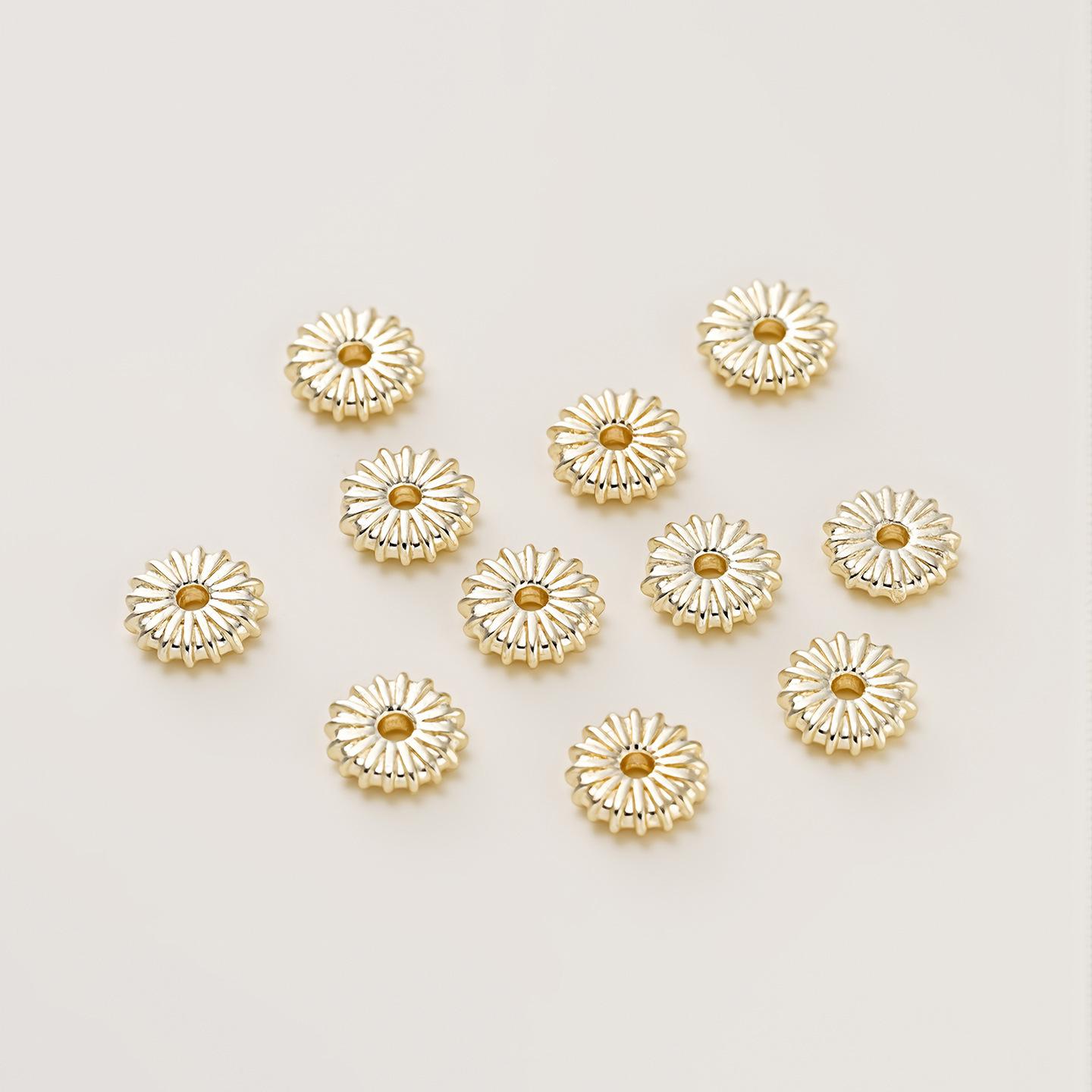 10Pcs Sunflower Daisy Separator Flat Bead Separator DIY Jewelry Accessories 6mm