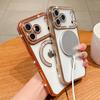 Bling Crystal Lens Film Transparent Case For iPhone 17 16 15 14 13 12 11 Pro Max Plus 17Air 16e Magnetic Wireless Charging Cover