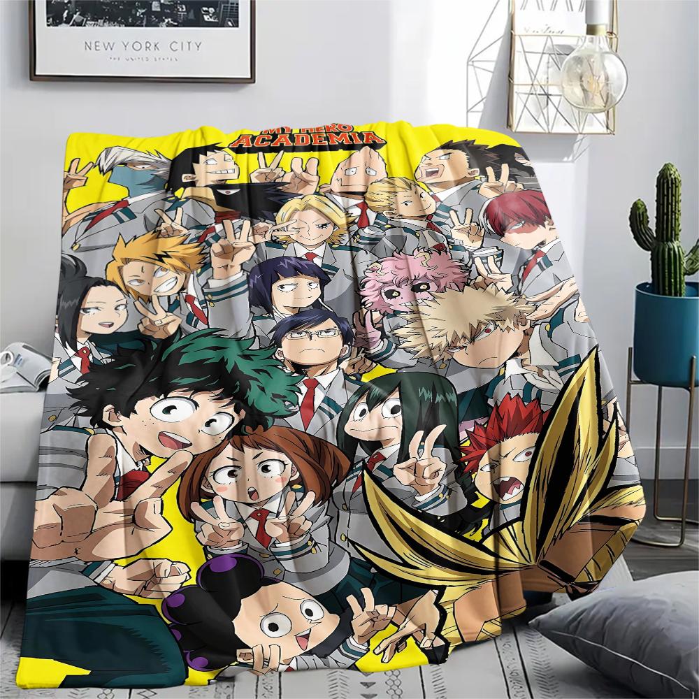 1Pc My Hero Academia Print Flannel Blanket, High Quality Comfortable for All Seasons, Home Decor, Warmth and Comfort, Perfect for Christmas Gifts
