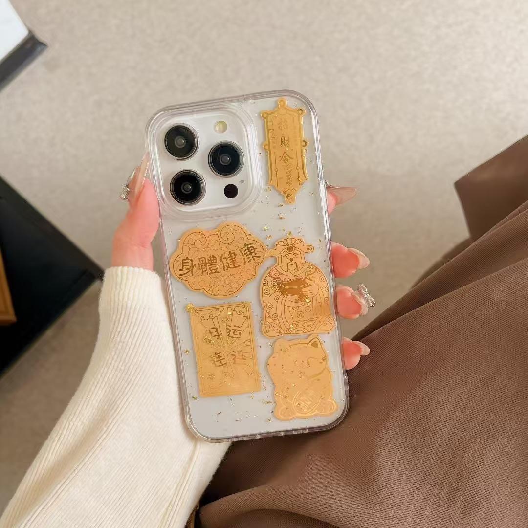 

Applicable To Apple 16ProMax Golden Snake Phone Case, Apple 15 Glitter Anti-drop Protective Case 14 iPhone11proMax