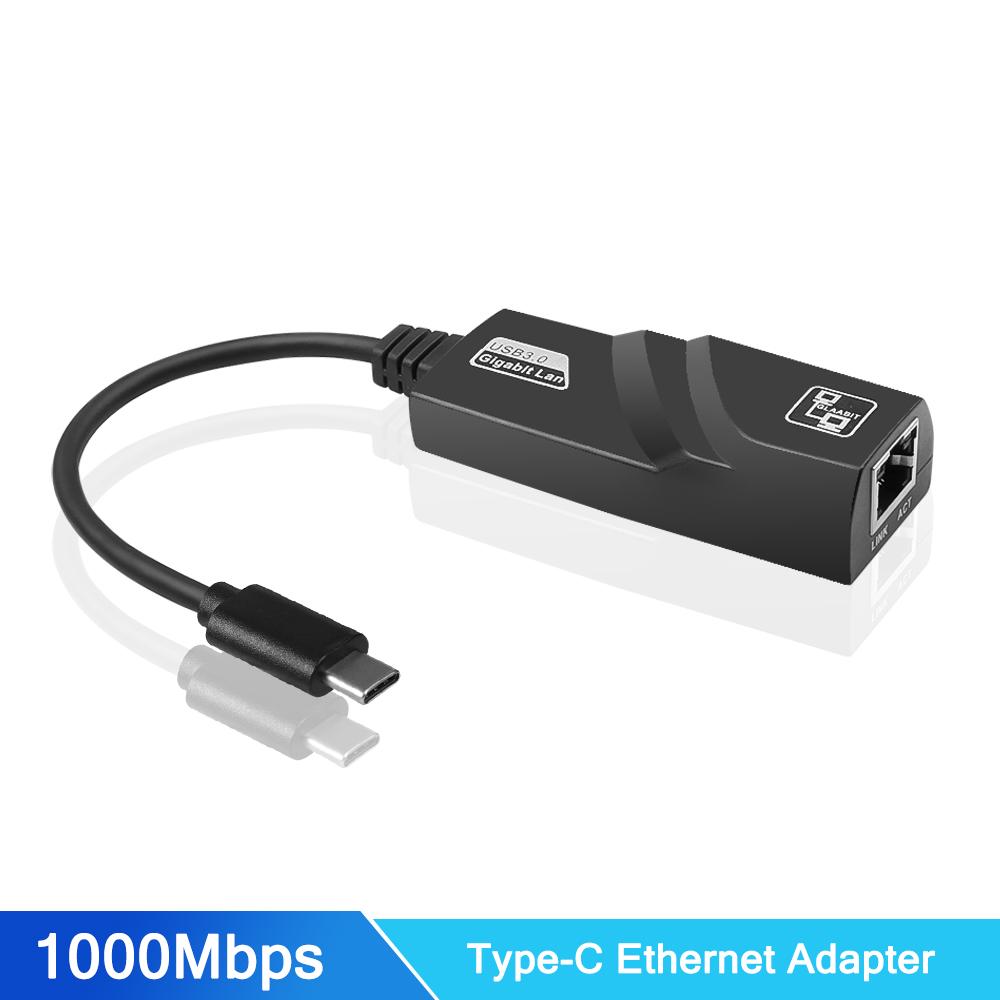 10/100/1000Mbps USB 3.0 Wired Network Card USB To RJ45 Type C To RJ45 LAN Ethernet Adapter for PC Macbook Windows Laptop