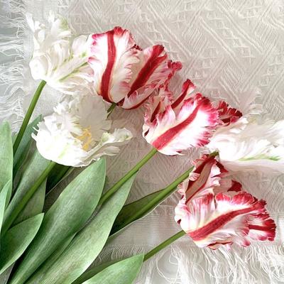 1Pc Artificial Flower Vivid Decorative 68cm 3D Parrot Tulip Real Touch Fake Flower Decor for Home