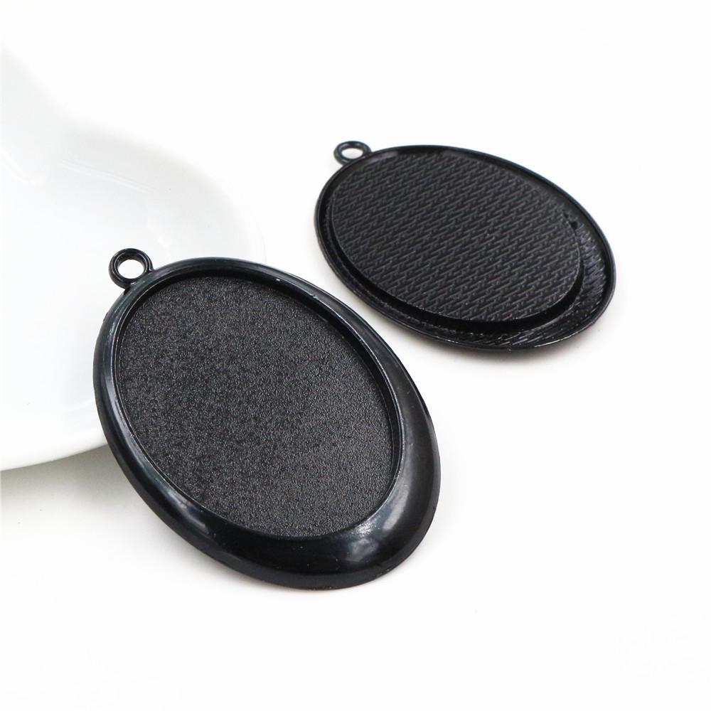 5 Stück 30x40mm Innenmaß 7 Farben Vergoldete Cabochon-Fassung Anhänger Charms