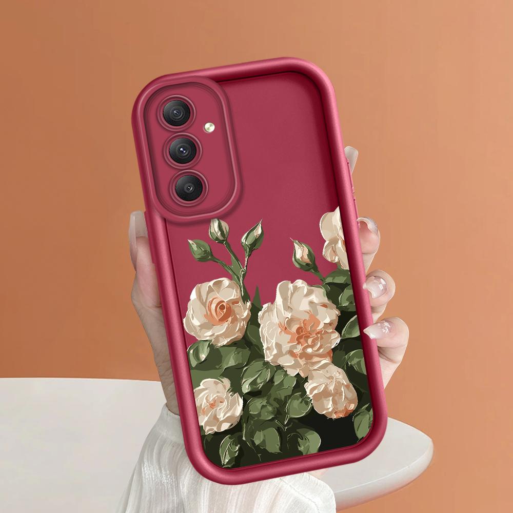 

Мягкий силиконовый квадратный чехол с рисунком лестницы для телефона, полное покрытие, противоударный защитный резиновый чехол для камеры для Samsung Samsung M21 темно-красного