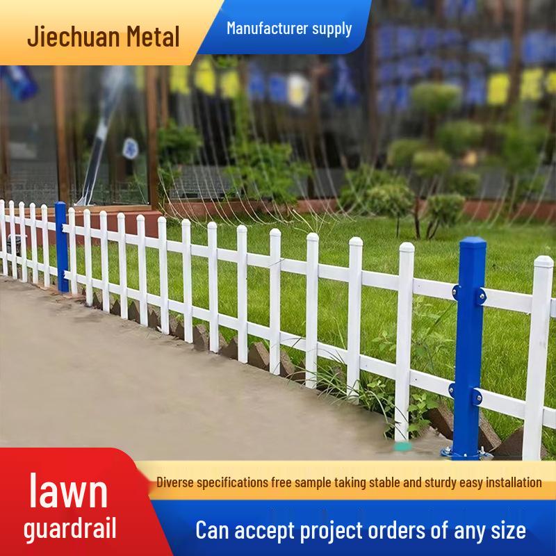 Zinc Steel Outdoor Garden Fence: Green Belt, Wrought Iron Flower Bed, Municipal Landscape Barrier.