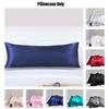 Luxurious Silk-like Pillowcase For Double Bed Soft Pillow Cover Polyester Fiber Fabric Simplicity Design 51*137cm/20*54in