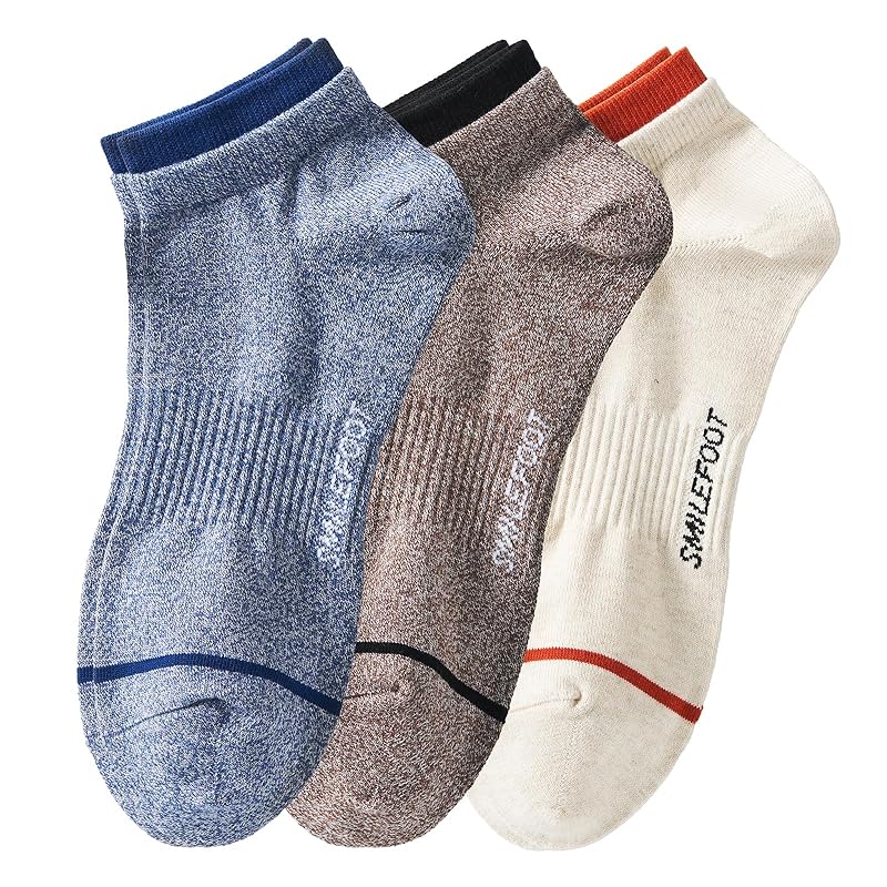 

[Smilefoot] socks ankle men s socks 3-pair set [antibacterial and deodorizing] sports socks casual High durability & wear resistance colorful socks