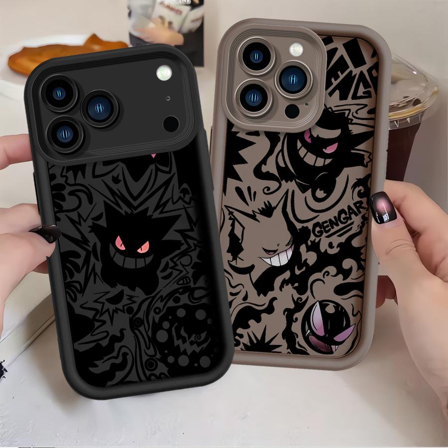 Funny Pokemon Gengar Phone Cover Case for Apple iPhone 17 Pro Max 16 XR 13 Mini 11 Air 16e 14 Plus 15 12 XS