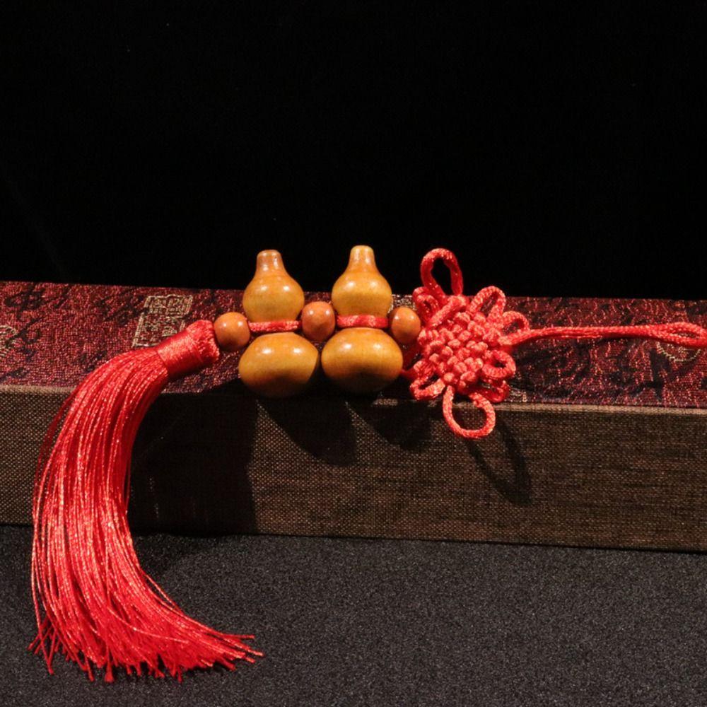 Peach wood China Knot Keyring Feng Shui Feng Shui Keychain Peach Gourd Keyring  Men