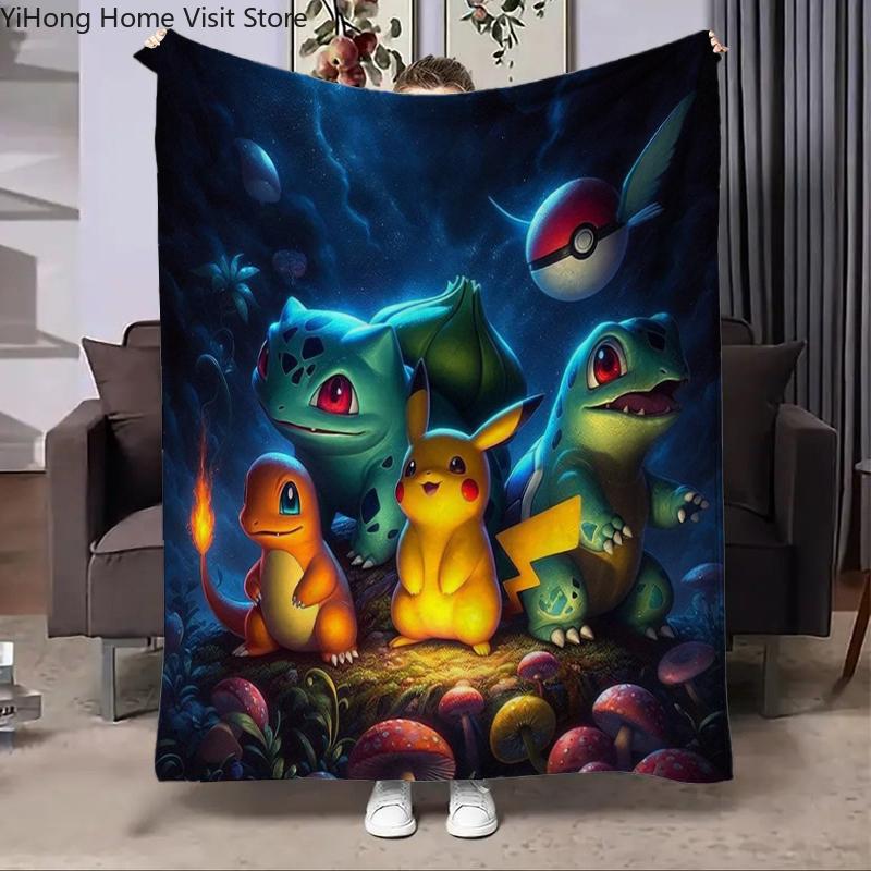 Charizard Pokemon Japan Cartoon Flannel Blanket Fluffy Children and Adults Sofa Plush Bedspread Throw Lunch Blanket for Sofa Bed