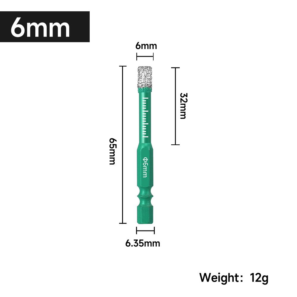 

Алмазное сверло 6-16 мм с шестигранным хвостовиком, встроенным охлаждающим воском для керамической плитки, стекла, гранита, мрамора, керамической кольцевой пилы