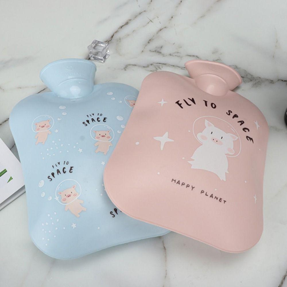 PVC Hot Water Bottles Water-Filled Hand Warmer Portable Cartoon Pig Hot Water Bag  Bed
