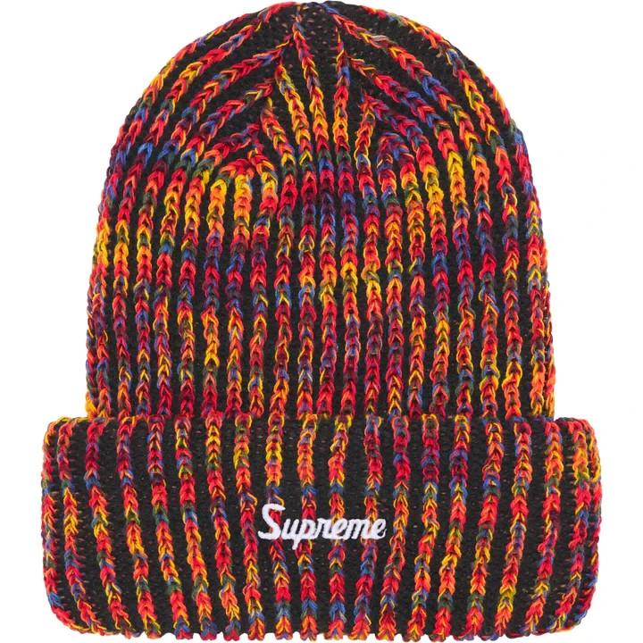 Supreme Rainbow Loose Gauge Beanie Black One-Size