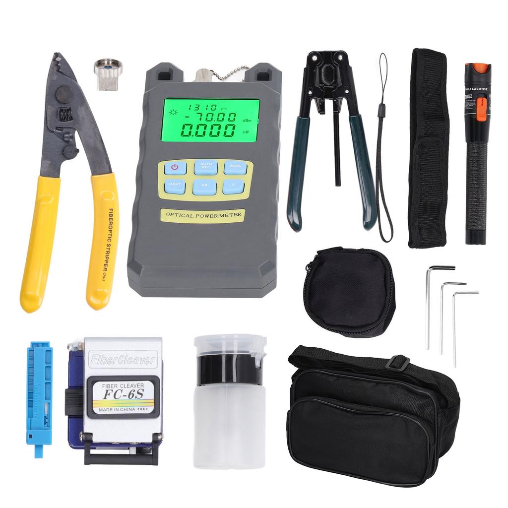 15 szt. Zestaw narzędzi do światłowodów 3 w 1 Uchwyt Gilotyna do światłowodów Interfejs 2,5 mm OPM VFL FTTH