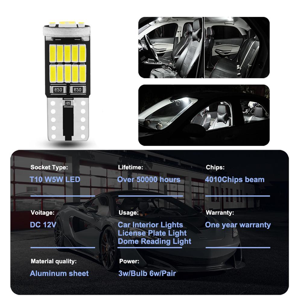 T10 W5W Bec cu lățime LED Super luminoase Lumini de degajare automate 12 V Lumini pentru instrumente Bec pentru vehicul Automobile pentru mașini Auto