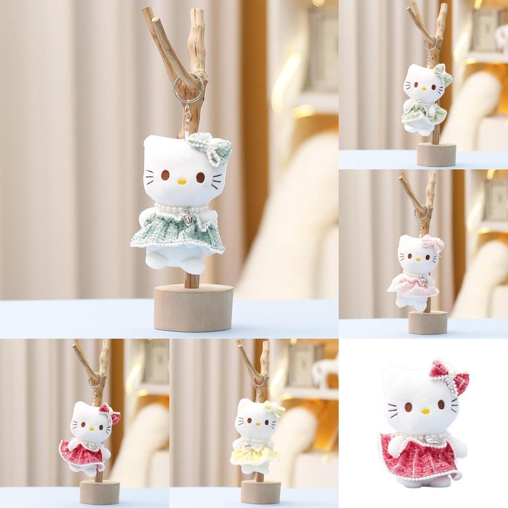 Pendant Plush With Artificial Pearl Necklace And Plaid Skirt Decor