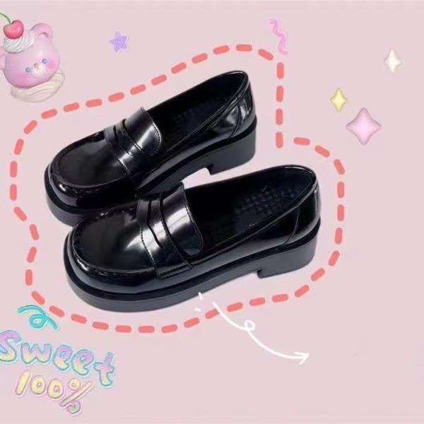 Fashion Shoes Woman Flats Dress Med Fretwork PU Rubber Shoes Woman Flats Dress Rubber Fretwork Med