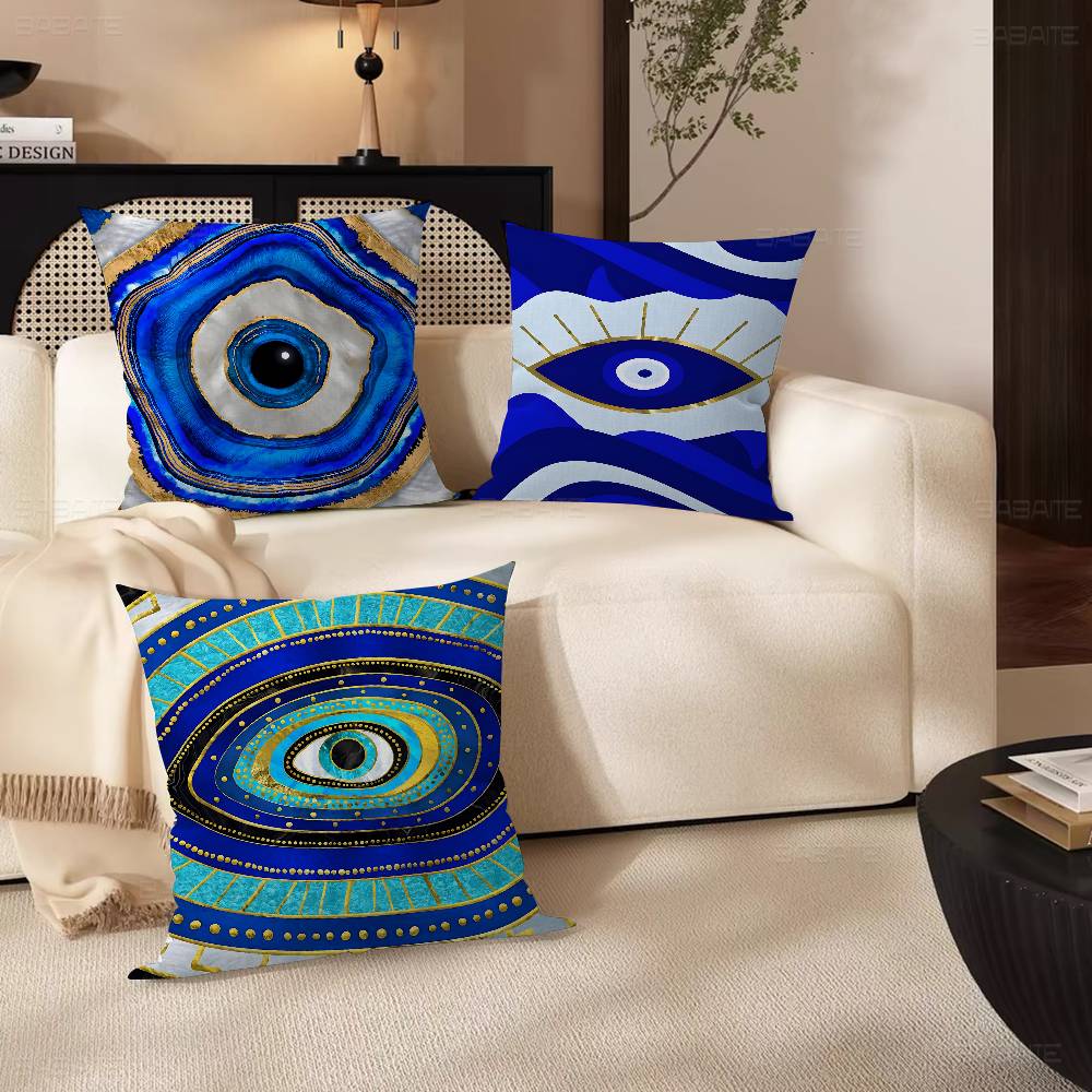 Funny Lucky Evil Eye Pillow Cover Sofa Cushion Cover Home Room Decoration Children Gift