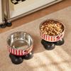 Simple Cartoon Cute Cat Food Bowl High-legged Large Capacity Pet Feeding Bowl Non-Slip Household Puppy Water Feeder Pet Supplies