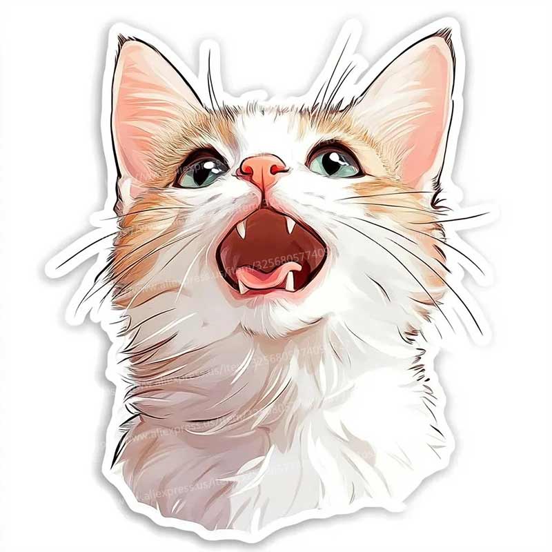 Funny Cat Animal Car Sticker Cartoon Waterproof Styling Automobiles Motorcycle Exterior Accessories Vinyl Decals Y211
