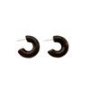 Classic C-Ring Resin Stud Earrings Three-Dimensional Autumn And Winter Minimalist Retro Natural Texture Texture C-Ring Earrings