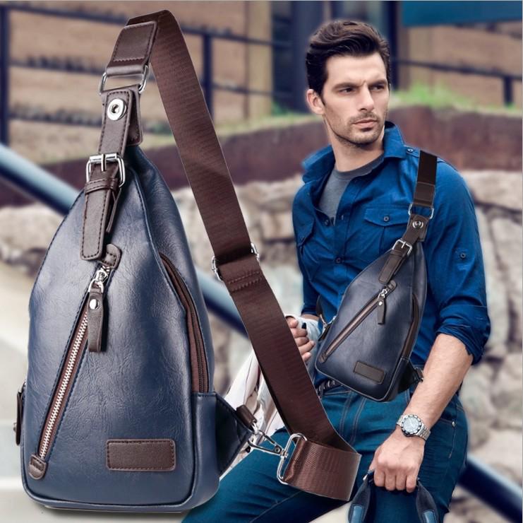 Korean Version Of Men'S Breast Bag, Trendy Chest Bag, Cycling Bag, Men'S Bag, Mobile Phone Shoulder Bag, Fanny Pack.