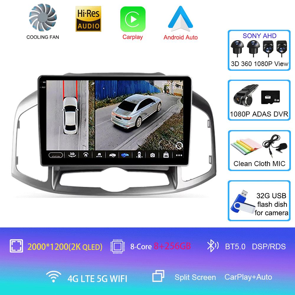 Car Radio Android 14 Carplay Auto 2K Screen Video Multimedia Player For Chevrolet Captiva 1 2011 - 2016 2 Din Autoradio Stereo