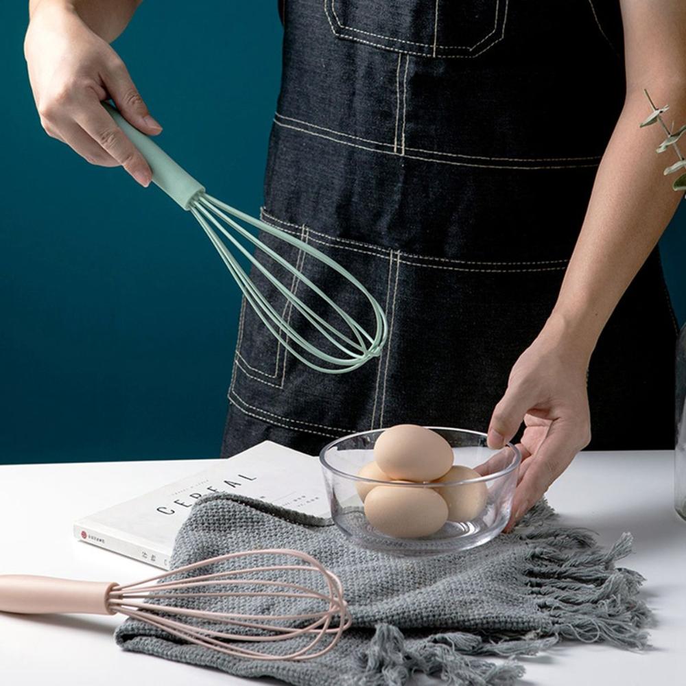 Cream Kitchen Cooking Manual Milk Frother Silicone Egg Beater Mixer Whisk Blender