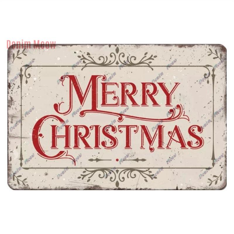 Retro Merry Christmas Metal Wall Decor, Vintage Christmas Bakery Metal Sign, for Gift  Bar Club Cafe, Room Decoration, WY299