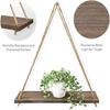 Atmospheric wooden swing hanging rope wall-mounted floating shelf plant flower pot indoor and outdoor decoration simple design