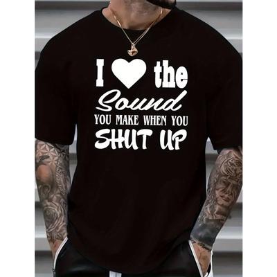 European Size Plus Size Men's Trendy Comfy T-Shirt - Breathable, Stretchy, Short Sleeve, Casual Top for Summer - Love The Sound You Make