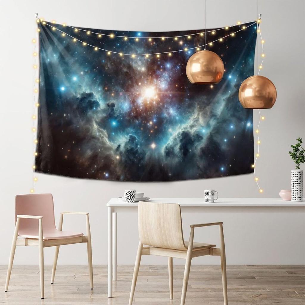 Nebula Tapestry Fancy Purple Space Star Wall Art Bedroom Aesthetic Space Mysterious Fantasy Night Sky Room Decoration Bedroom