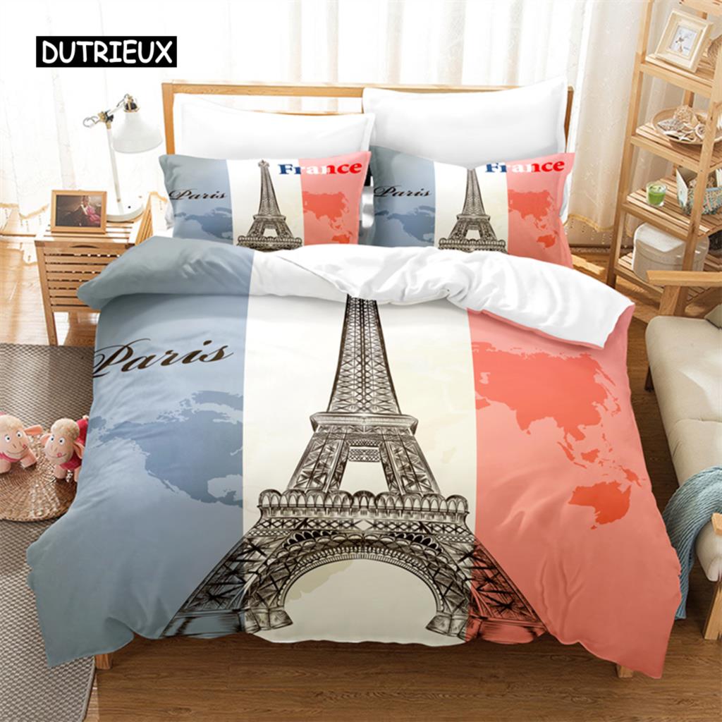 Eiffel Tower Bedding Set Duvet Cover Set 3d Bedding Digital Printing Bed Linen Queen Size Bedding Set Fashion Design