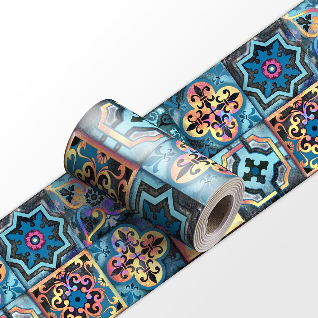 240cm Length Luxury European Style Skirting Corner Wall Sticker Bathroom Office Glass Waist Line Home Decor Waterproof Floor Waveguide Art Wallpaper