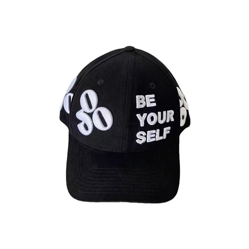 Street Three Dimensional Embroidered Letters Couple Flat Brim Hat Baseball Cap New Style Versatile Trendy Baseball Hat Men and Women