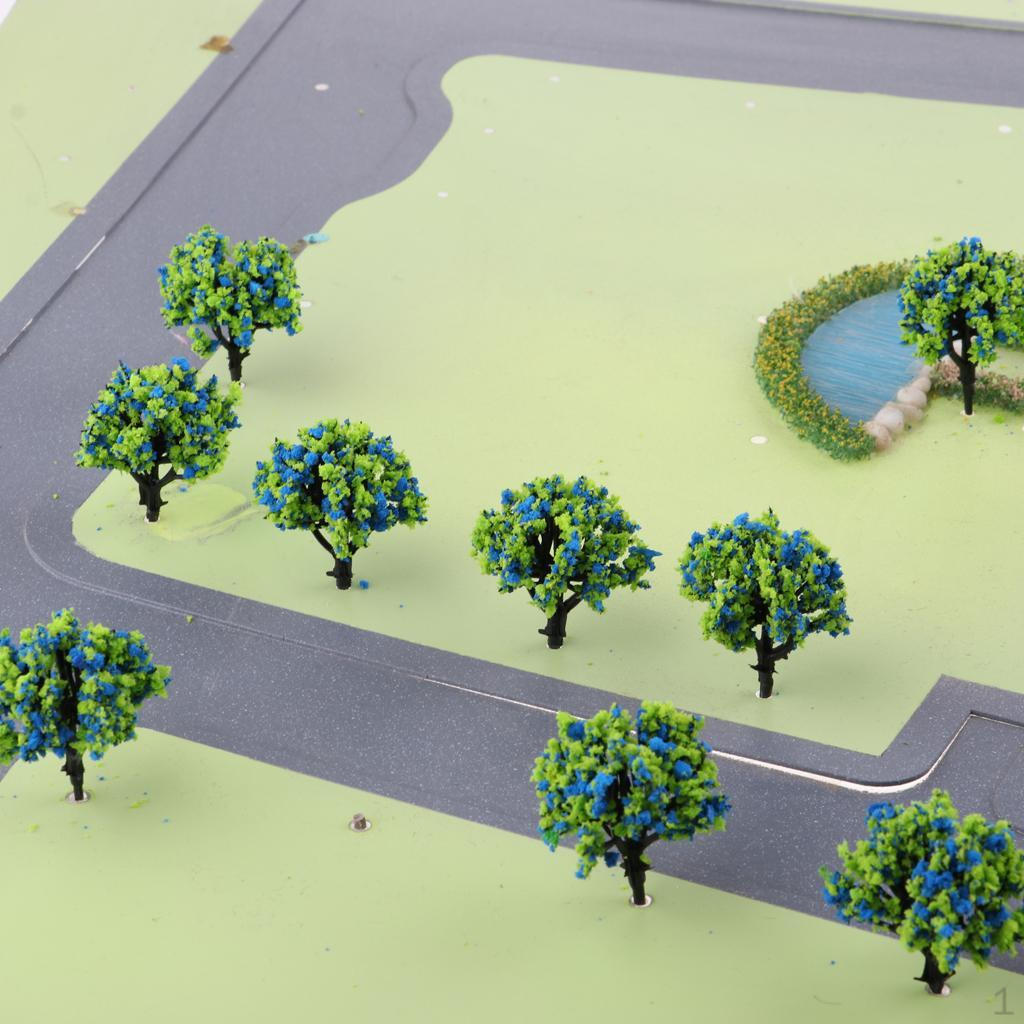 10pc 1:200 Scale Trains DIY Scenery Landscape Model Trees Building Accessories