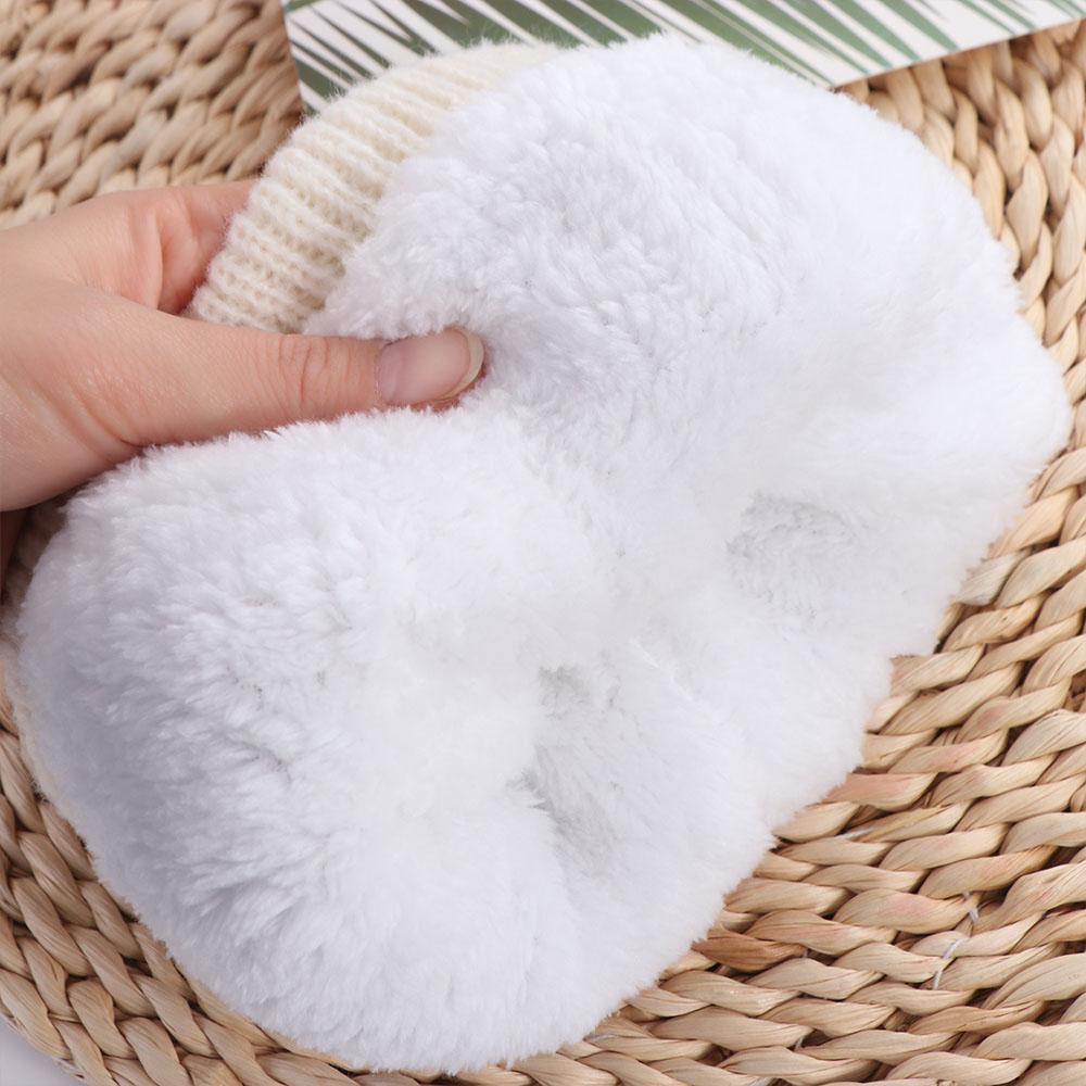 Add Fur Lined Winter Knitted Hats Windproof Warm Beanie Cap Korean Plush Knitted Hat  Men Women